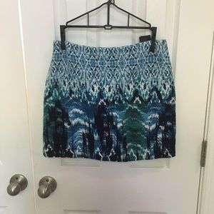 Navy teal white patterned skirt
